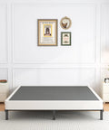 Heavy Duty King Size Box Spring Foundation With 5 Inch Low Profile Design And Beefy Steel Framework Supporting Up To 3500 Pounds in a bedroom setting.