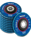Premium Zirconia Flap Disc 4.5 Inch Diameter With 7 Eighths Inch Arbor 40 Grit Bevel Type 29 Grinding Discs Ten Pack stacked