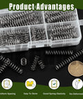 Mini Stainless Steel Extension Springs Kit 100 Piece Multipack With 8mm Outer Diameter 0.6mm Wire displayed in a plastic case