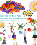 Kid Friendly STEM Building Blocks Set 120 Piece Gear Interlocking Toy Kit With Colorful Star Shaped Pieces Safe Plastic Material For Toddlers Aged 3 Plus Educational Construction Toy For Boys And Girls, showcasing blocks, constructed models, and age recommendations.