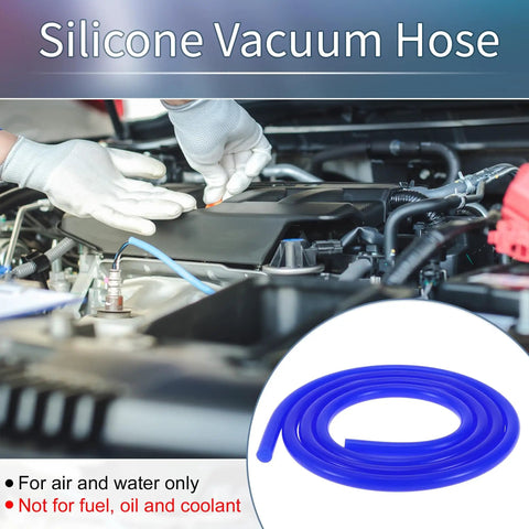 Blue Silicone Vacuum Tubing Hose For Cars And Trucks, High Temperature Vacuum Line, shown in use in car engine compartment.
