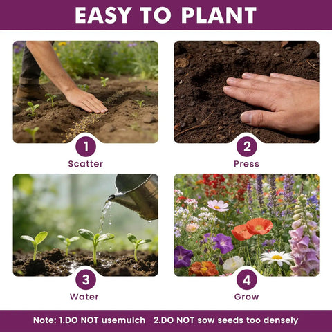 Massive Wildflower Seed Bulk Pack With 10,000 Seeds, 21 Varieties Perennial And Annual Heirloom Mix For Outdoor Or Indoor Gardens, Attracts Butterflies And Hummingbirds, Rainbow Bloom In Every Bed, High Germination Rate, Easy Planting