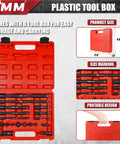 Beefed Up 18 Piece Impact Socket Adapter Set With Extension Bars and Universal Joints in red tool box
