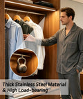 Four Pack U Shaped Closet Rod Brackets 1 Inch Versatile Wardrobe Rod Holders For Closet Curtains Heavy Duty Mounting Hardware No Fuss Install Adjustable Depth 0.9 To 2.2 Inches Fits 26 Mm Opening Diameter, stainless steel closet rod in wardrobe