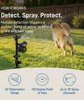 Motion Activated Sprinkler Yard Guard For Dogs Cats Raccoons And More Outdoor Animal Deterrent with infrared sensor spraying water