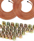 Brake Line Tubing Kit 3 Sixteenth Inch And 1 Quarter Inch 25 Feet Dual Size Copper Coated Alloy Steel Anti Rust Roll fittings