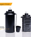 16 Ounce Torch Replacement Canisters 4 Pack Wide Mouth Metal With Snuffer Cap Attached Easy Fill Opening Compatible With Tiki Torches Includes Wicks For Outdoor Lighting
