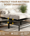 Rock Solid Queen Bunkie Board 57X80 Black Foldable Bed Platform No Tools Or Assembly Required under mattress for sag prevention.