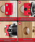 Professional Grade Door Lock Installation Kit And Latch Mortise Tool Paired With Rock Solid Hinge Jig setup steps for door installation.
