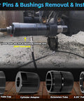 Leaf Spring Pin and Bushing Adapter Service Kit 15030 in use for heavy duty trucks showing components on wooden surface.