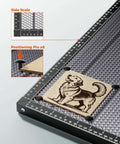 ACMER honeycomb laser bed 300x300mm with aluminum backing plate on ruler-scale laser engraving table