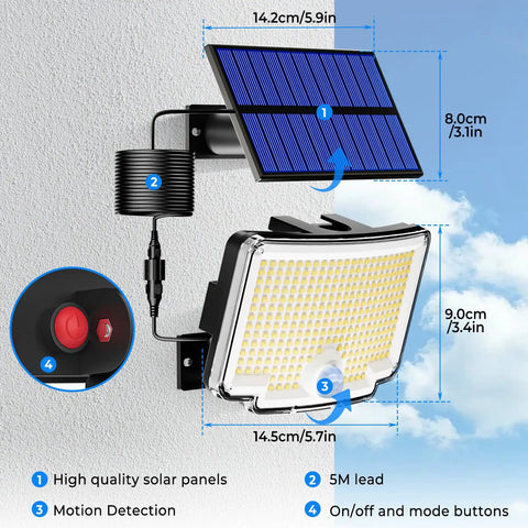 Built Tough As Nails 318 Led Solar Motion Lights Featuring Killer 270 Degree Sweeping Illumination And Fully Waterproof Build For Yard Driveway Security And Total Backyard Glow Up