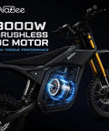 Kickin Up Dust On Gnarly Trails With This Badass Electric Dirt Bike For Adults And Teens Featuring A Hella Potent 3000W High Torque Mid Drive Motor.
