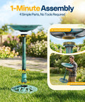 Weatherproof Polyresin Pedestal Bird Bath For Outdoors And Garden 28 Inch Tall With A 20 Inch Bowl assembly demonstration.