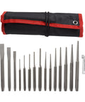 Beast Of A 16 Piece Punch And Chisel Set With Taper And Center Punches Pin Chisels Cold Chisels Chisel Gauge Storage Case display