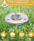 Low Voltage Landscape Well Lights 3W 12V 24V In Ground LED Lights IP67 Waterproof in grassy outdoor setting