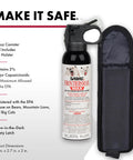 Frontiersman Max Bear Spray And Mountain Lion Deterrent With 40 Foot Range, EPA registered, 7.9 oz canister with belt holster.