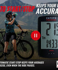 Cyclist using Padrone Wireless Bike Computer With Oversized Display And No GPS, highlighted Auto Start Stop feature.