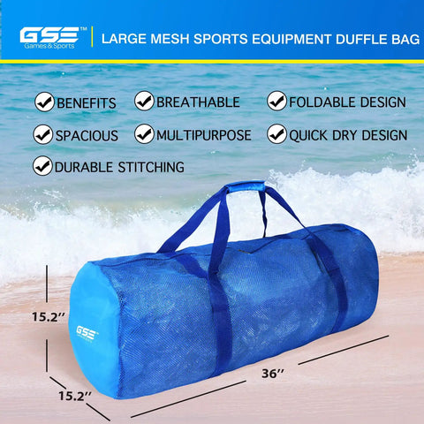 Heavy Duty Large Mesh Duffle Bag For Gym And Travel Dry Bag For Scuba Gear And Snorkeling Water Sports Tote With Zipper