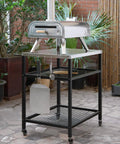 Stainless Steel Outdoor Grill Cart With Wheels For A Serious Outdoor Kitchen Setup Heavy Duty Pizza Oven Stand And Three Shelf Prep Table