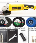 Beast 5 Inch Angle Grinder With 10 Amp 1280W Motor, Six Variable Speeds From 3000 To 11000 RPM, accessories included