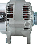 Side view of 12V 136A Clockwise Alternator Replacement For Jeep Grand Cherokee 2001-2004 And Wrangler TJ 2004 with internal regulator