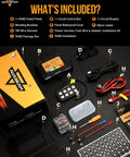 Beefed-Up 8 Gang Toggle Switch Panel With RGB Backlit components and accessories displayed on a black surface