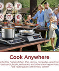 Portable Induction Cooktop 1800W Max Power With 9 Power Levels And 18 Temperature Settings One Click Boost Precise Control