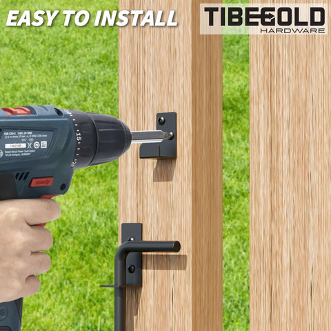 Installation of 12 Inch Heavy Duty Cane Bolt Gate Drop Rod For Wood, PVC, Vinyl, And Metal Fences And Gates on wooden gate