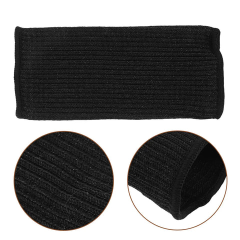 Solid Cut Resistant Arm Sleeves Two Pack Black Elastic Forearm Guards For Yard Work Welding And Mechanics Thorn Proof Armor To Keep Your Skin Safe And Handle Heavy Duty Jobs No Sweat