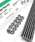 Rock Solid Six Pack Of M6 X 250 Millimeter Fully Threaded Rods Plus Flange Nuts Heavy Duty 304 Stainless Steel in kit.