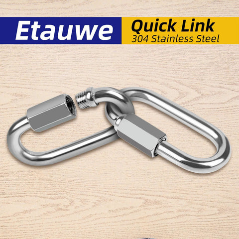10 Pack 2 Inch Quick Links Three Sixteenth Inch 304 Stainless Steel D Shape Connectors With 716 Lbs Capacity