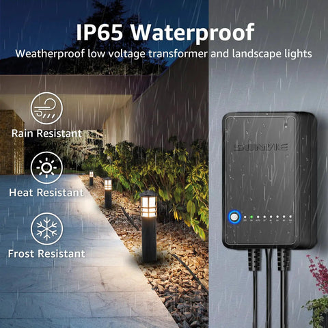 All In One LED Landscape Lighting Kit With Eight Low Voltage Path Lights, 60W Transformer, IP65 waterproof, rain resistant demo