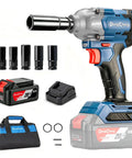 Hardcore Garage Ready 20v Brushless Impact Wrench with 5 socket set, 4.0Ah battery, charger, and carrying bag.