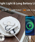 USB-C charging of phone with 4000LM Rechargeable Hangin Camping Tent Light With Magnet, Four Lighting Modes, Ultra Bright LED Lantern