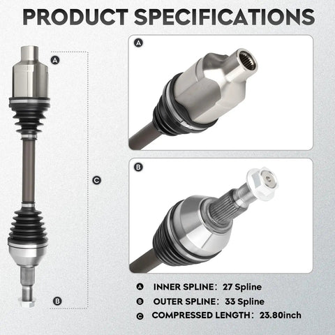 Chevrolet Front Right CV Axle Shaft Assembly Replacement Fits Traverse 2009 2017 GMC Acadia 2007 2017 Buick Enclave 2008 2017 Saturn Outlook 2007 2010 3.6L Drivetrain product specifications