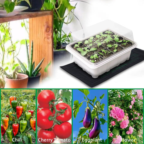 Seedling Heat Mat 10x20.75 Inch Waterproof Heating Pad For Indoor Gardening Seed Starting Germination Hydroponics Greenhouse Grow System Low Power 18W Easy Clean Durable PVC