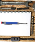 Solid Grip Mechanical Carpenter Pencil Set With Interchangeable Refills Featuring Wide Mouth Deep Hole Marker Heavy Duty Woodworking Gear On Table