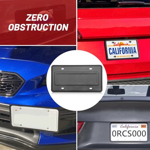 Stainless Steel License Plate Frame Holder No Obstruction For 6x12 Inch Car Tags Fits SUV Truck Trailer Front Or Rear Bumper