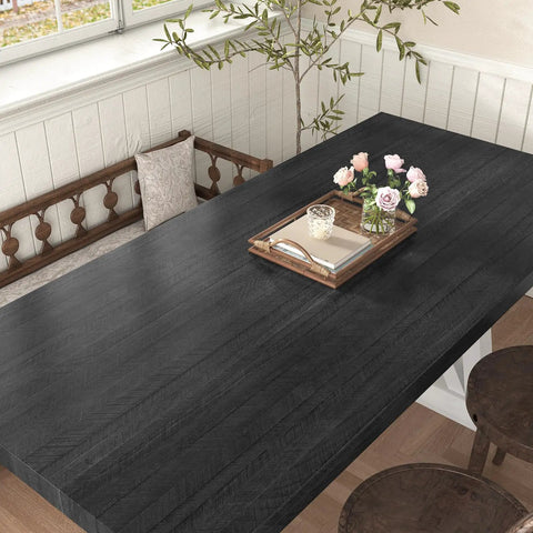 Black Wood Countertop Contact Paper Peel And Stick Waterproof Self Adhesive Faux Wood Grain Vinyl Wrap for kitchen table surface