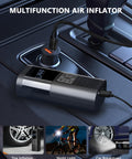 Portable Tire Inflator Air Compressor 150 PSI Cordless On The Go with Digital Display in car charging slot