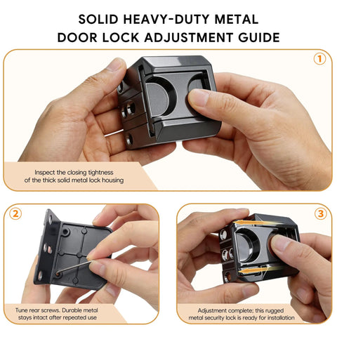 Heavy Duty Home Security Door Locks 2 Pack Grey Badass Anti Pry Reinforcement For Front Sliding Doors Tough As Nails Build shown in adjustment guide.