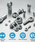 Heavy Duty Rod End Bearing With 3/8 Inch Bore And 3/8-24 UNF Right Hand Female Thread, 1045 Steel Housing And Hardened Ball Joint, Includes Jam Nut For Smooth Motion, High Wear Resistance, And Precise Articulation In Mechanical Linkages, with jam nut