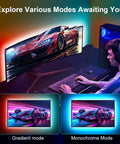Lit RGB TV Backlight Strip 13.2ft For 32 To 65 Inch TVs RGB LED Lights Behind Screen App Remote Control Music Sync Easy Install