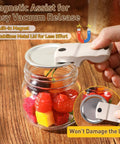 Hand using Four Piece Adjustable Jar Opener Set With Gripper And Mason Jar Lid Openers For Arthritis Relief Stainless Steel
