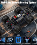 Turn Up The Thrill With A Brushless One Sixteenth RC Monster Truck That Hits 35 MPH Dual 1500mAh Batteries For Longer Runs chassis