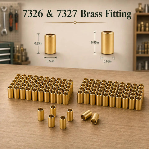 Heavy Duty Hose Crimping Tool Kit For One Quarter, Five Sixteenths And Three Eighths Inch ID Hoses With One Hundred Ferrules Including 0.593 And 0.625 Inch Dies, Bench Mounted Crimper Works As A Real Workhorse For PVC Rubber And Air Hoses. Brass ferrules in 0.59 in and 0.63 in sizes