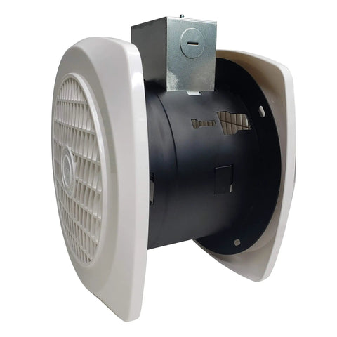 Quiet 90 CFM Wall Exhaust Fan For Home, 4.0 Sones, Easy Install, Customizable Housing, 6-Inch Diameter, side view