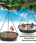 Hanging Bird Bath And Feeder Tray For Outdoors Garden Patio Decor Easy To Hang No Tools Needed Water And Seed Platform