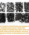 Heavy Duty M3 Set Screws Kit With 350 Pieces Headless Grub Screws In Sizes 3, 4, 5, 6, 8, 10, 12mm in storage box